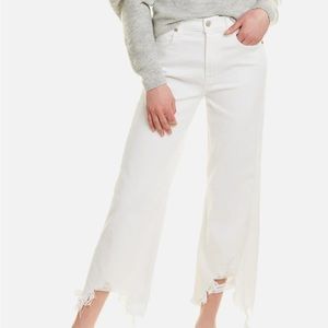 7 for all Mankind Cropped Alexa Destroyed Jeans in White